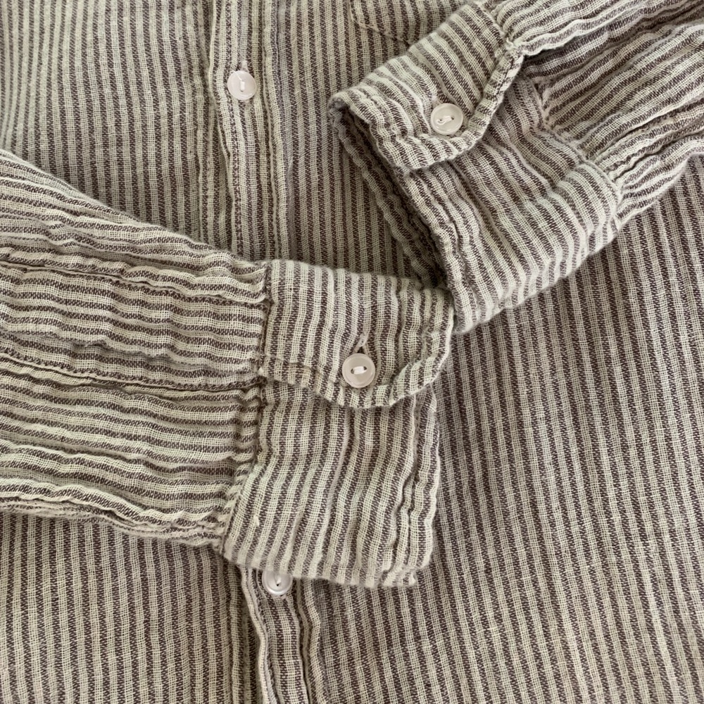 Sundry Pinstripe Gauze Button Down - image 7